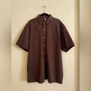 Los Angeles Apparel Short Sleeve Cotton Button Down Casual Shirt L